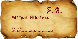 Pápai Nikolett névjegykártya