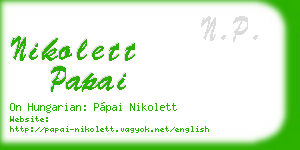 nikolett papai business card