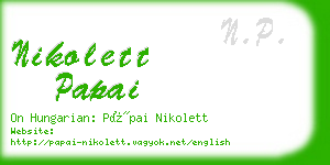nikolett papai business card